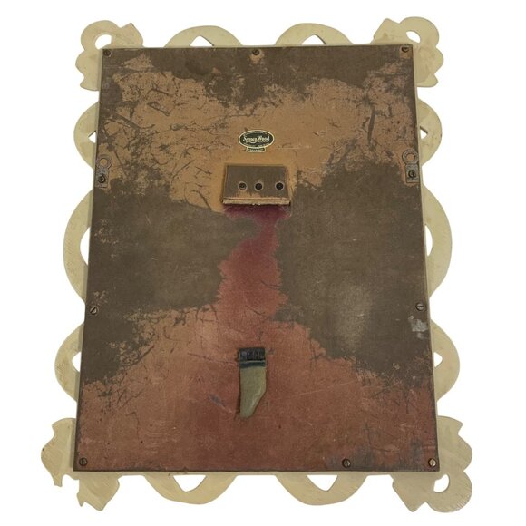 VTG Syroco MCM Hollywood Regency Gilded Wall Mirror Bow Corner Accents FLAWS - Picture 4 of 6